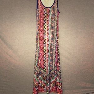 Long Mosaic Tribal Print Dress